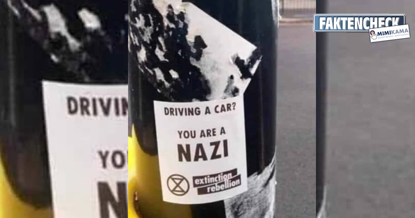 Aufkleber "Driving a car? Then you are a nazi!" - Faktencheck