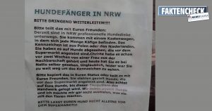 Faktencheck zu „Hundefänger in NRW“