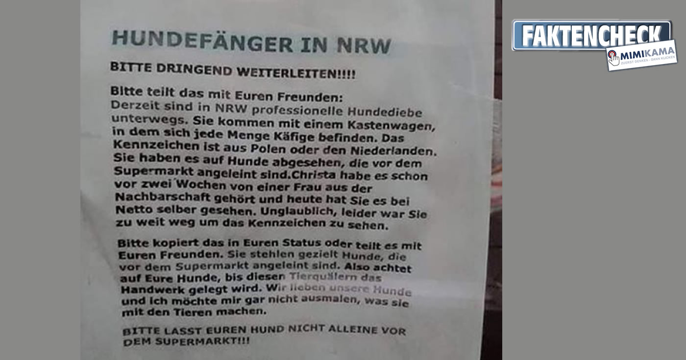 Faktencheck zu "Hundefänger in NRW"