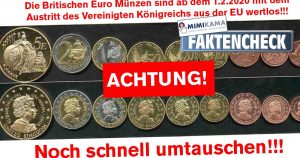 Brexit: Britische Euromünzen ab 01.02.2020 wertlos (Faktencheck)