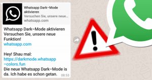 WhatsApp-Warnung für: „Whatsapp Dark-Mode aktivieren“