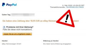 PayPal-Phishing: „Sie haben eine Zahlung autorisiert“