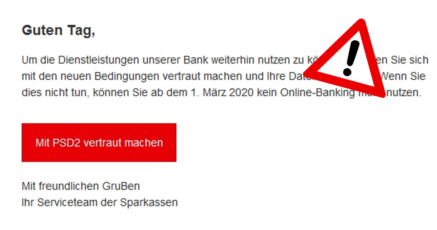 Sparkassen-Phishing: „Bestätige deine Daten“