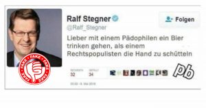 Ralf Stegner&#39;s fake tweet about pedophiles and right-wing populists