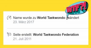 WTF? The World Taekwondo Federation changed its acronym! 