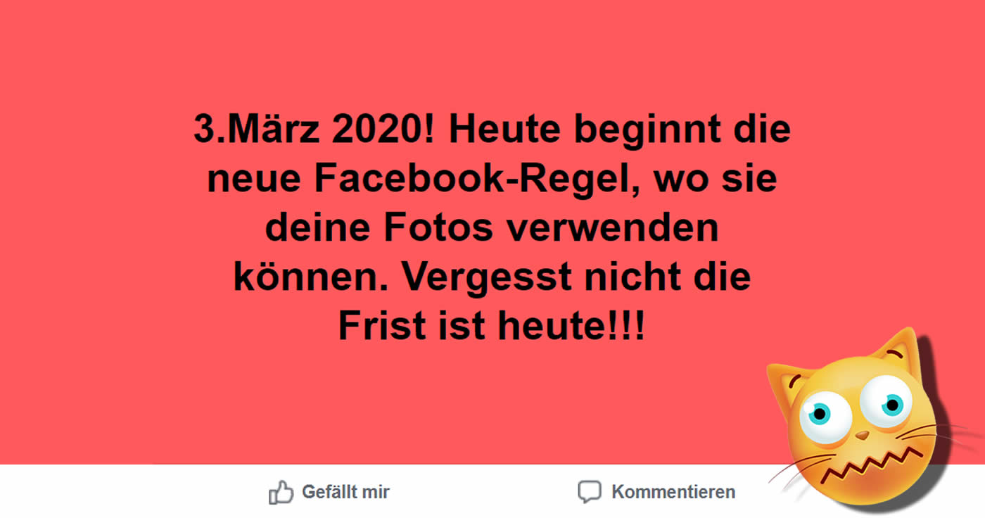 3.März 2020: Die neue Facebook-Regel! (Kettenbrief)
