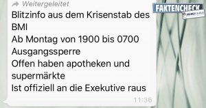 WhatsApp-Nachricht über Ausgangssperre in Österreich ist ein Fake!