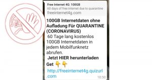 WhatsApp: Vorsicht bei der Nachricht „100GB Daten für Quarantäne“