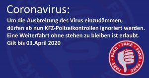 Coronavirus: Police checks must not be ignored!