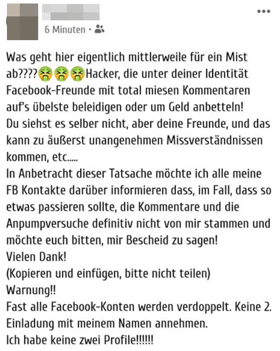 Vermeintliche Hacker auf Facebook