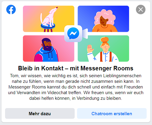 Screenshot: Messenger Rooms