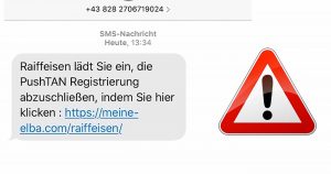 SMS from Raiffeisen with a link is fake!