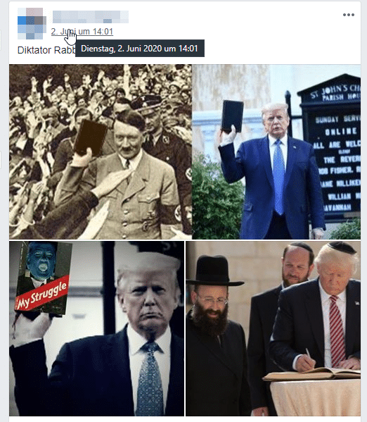 Hitler und Trump halten NICHT in derselben Pose ein Buch in der Hand