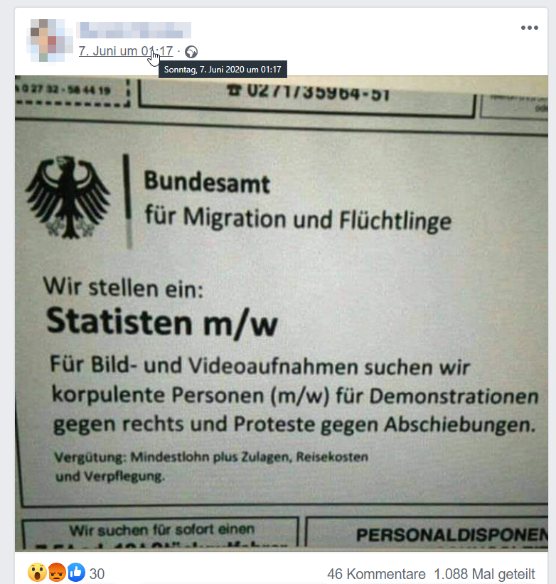 Screenshot des angefragten Inserats