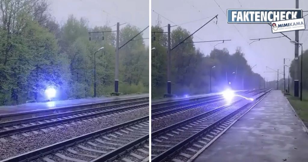 Kugelblitz auf Bahngleisen - Video ist nicht echt, sondern generiert