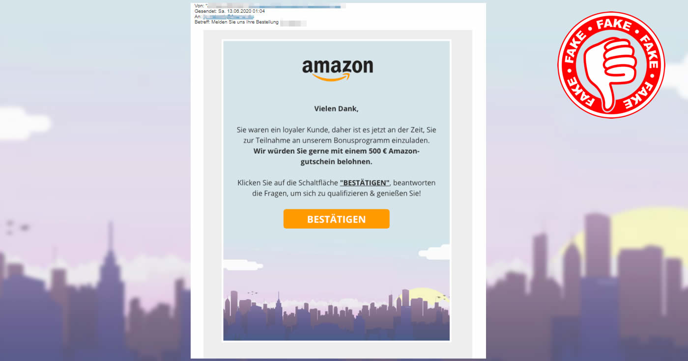 Abofalle: Vorsicht vor gefälschten Amazon-Mails!