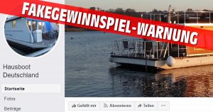 Bei der Facebook-Seite „Hausboot Deutschland“ handelt es sich um ein weiteres Fake-Gewinnspiel