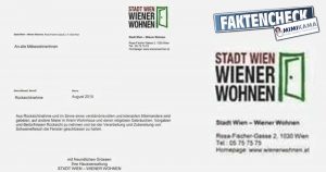 Das Schreiben von “Wiener Wohnen” ist ein Fake!
