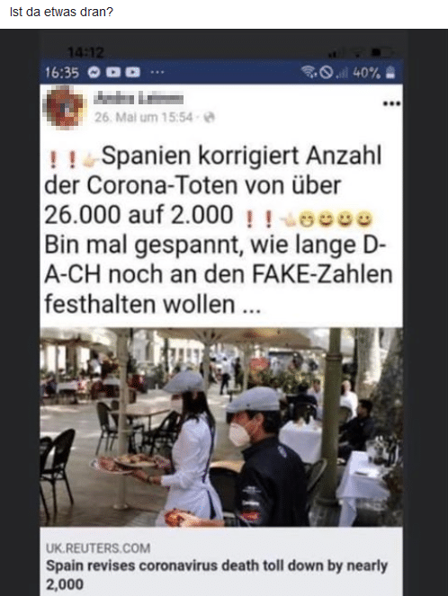 Spanien korrigierte die Zahlen auf 2000?
