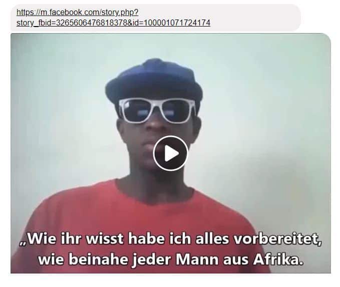 Das angefragte Video auf Facebook