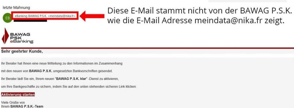 Diese Nachricht wird derzeit wahllos an zahlreiche EmpfängerInnen verschickt. / Quelle: Watchlist Internet Diese Nachricht wird derzeit wahllos an zahlreiche EmpfängerInnen verschickt. / Quelle: Watchlist Internet