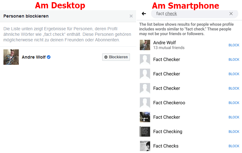 Die Suchergebnisse am Desktop und am Smartphone