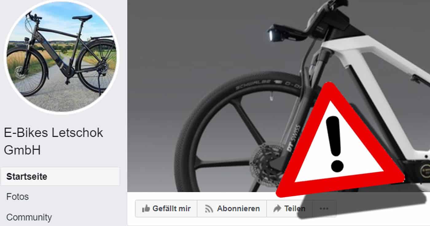 E-Bikes via Facebook gewinnen? Vorsicht vor gefälschten Seiten! (E-Bikes Letschok GmbH)