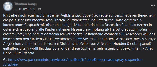 Österreich: Keine Hunde- und Affenzellen in Impf-Nasenspray! – mimikama.org Eine Gratis-Nasenspray-Impfung?