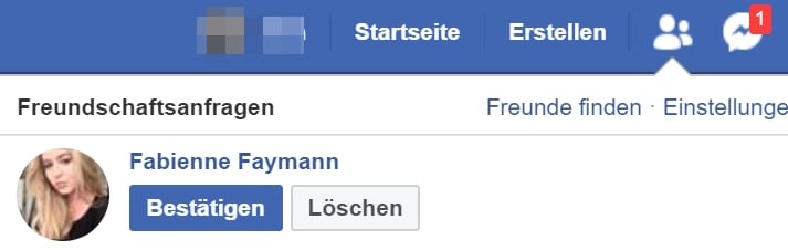 Attraktive Frauen locken Facebooknutzer in eine dubiose WhatsApp-Gruppe – mimikama.org Screenshot: Facebook-Freundschaftsanfrage
