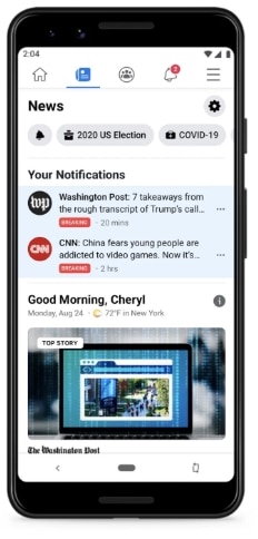 Screenshot "Facebook News"