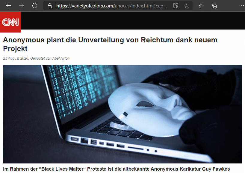 Eine gefälschte CNN-Seite