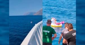 Kind treibt mit Einhorn im Mittelmeer: Kein Fake!