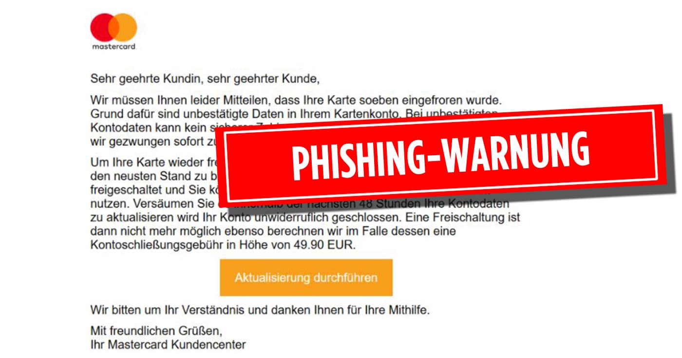 Vorsicht: Phishing-Attacken im Namen von Mastercard