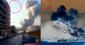 Fake: Videos zeigen Rakete vor Explosion in Beirut