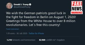 Trump wünschte den „deutschen Patrioten“ viel Glück? Fake!