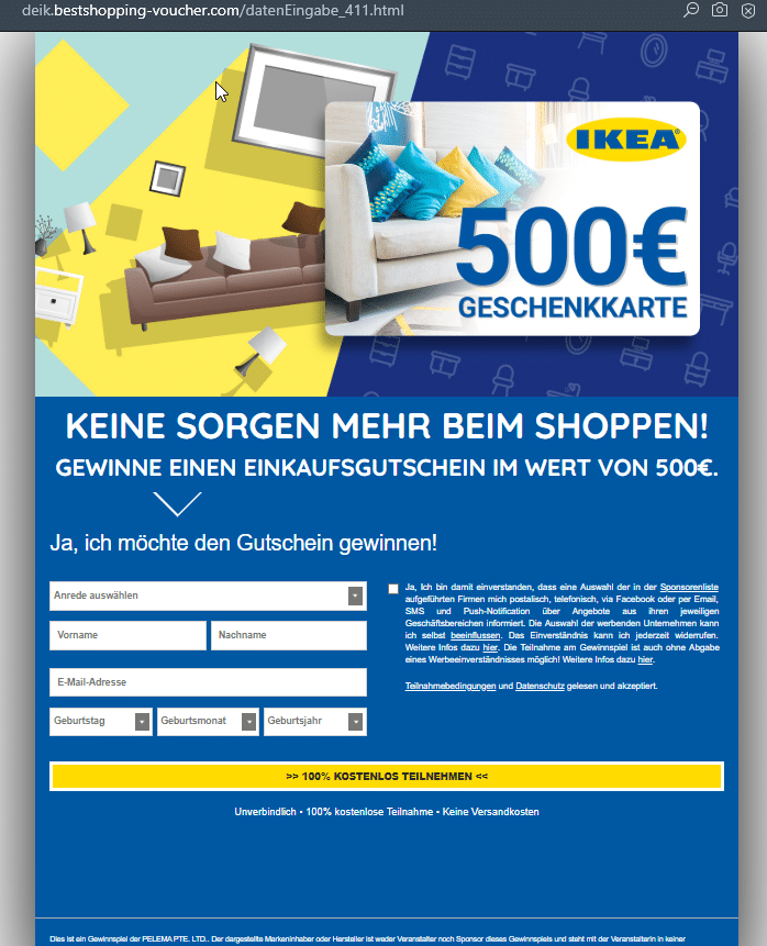 Vorsicht bei Ikea-Gewinnspielen via Facebook – mimikama.org