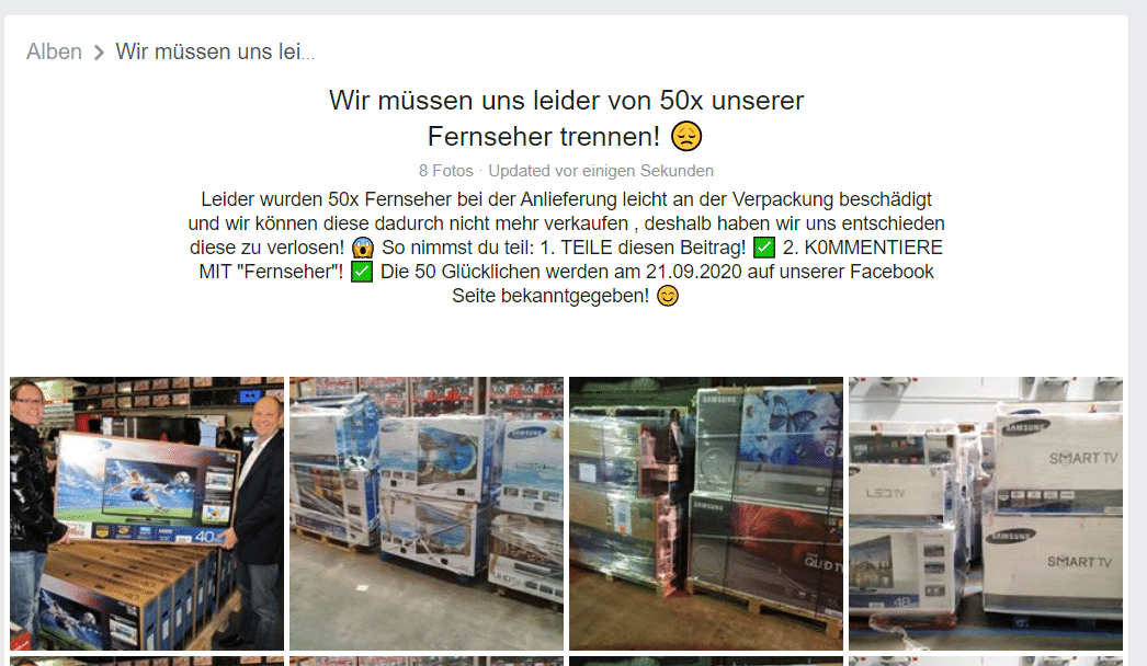 Screenshot: Die Bilder wurden im Netz geklaut. Das angebliche Foto des Gewinners stammte bereits aus dem Jahre 2012