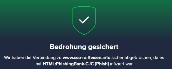 Unsere Antiviren-Software warnt uns vor einem Phishing-Angriff Unsere Antiviren-Software warnt uns vor einem Phishing-Angriff