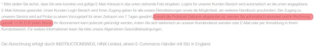 instructionsweb. com führt in Abo-Falle – mimikama.org