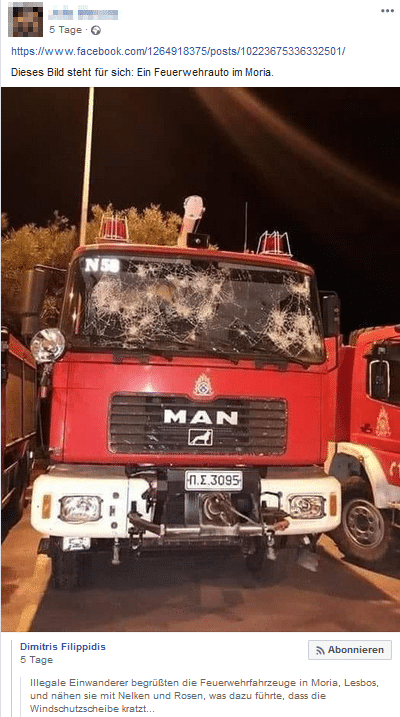 Ein griechisches Feuerwehrauto