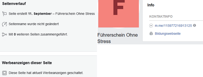 Sehr junge Facebook-Seite