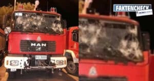 Fire truck attacked in Moria – real, but not current