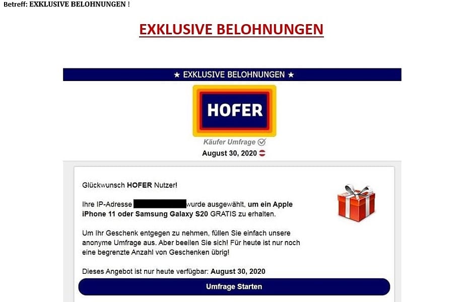 Kriminelle geben sich als Hofer (ALDI) aus – mimikama.org