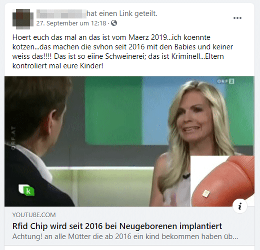 Neugeborene und RFID-Chip seit 2016? Fake! – mimikama.org RFID? Hinweis: Die Wiedergabe einzelner Bilder oder Videosequenzen dient zur Auseinandersetzung mit dem Thema.