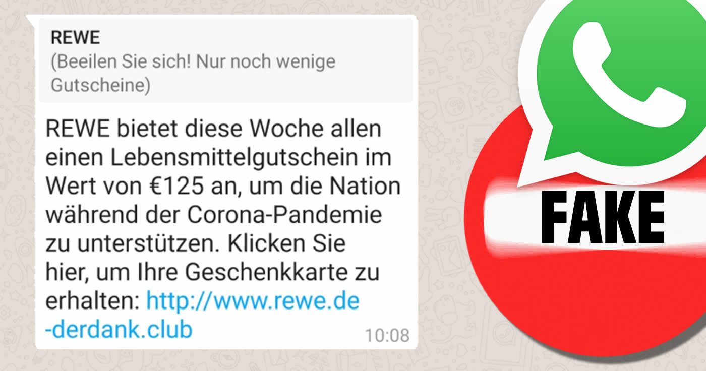 WhatsApp: REWE Fake 125,- Euro Gutschein