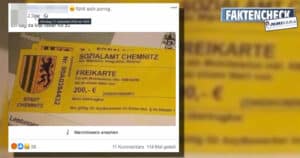 Die Freikarte „Sozialamt Chemnitz“ ist ein Fake!