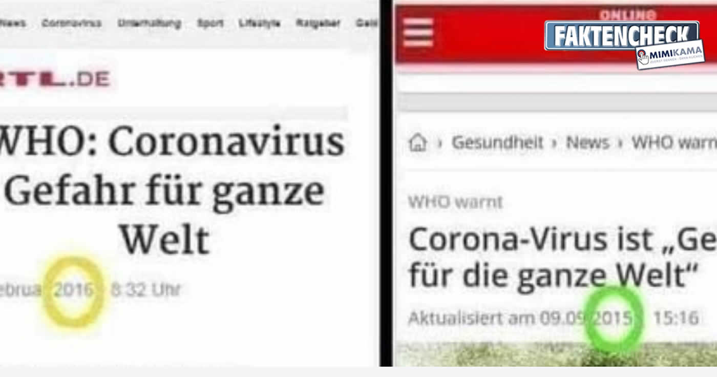 "Das" Coronavirus schon 2015 und 2016? - Falsch!