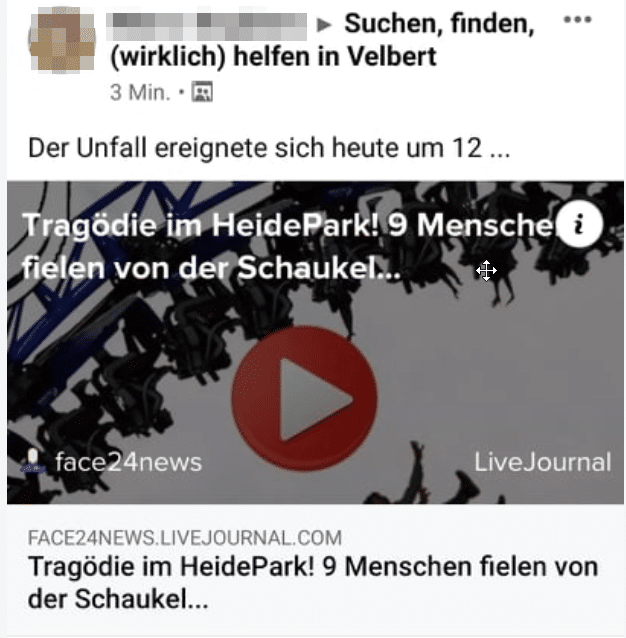Klickfalle mit Heidepark als Köder