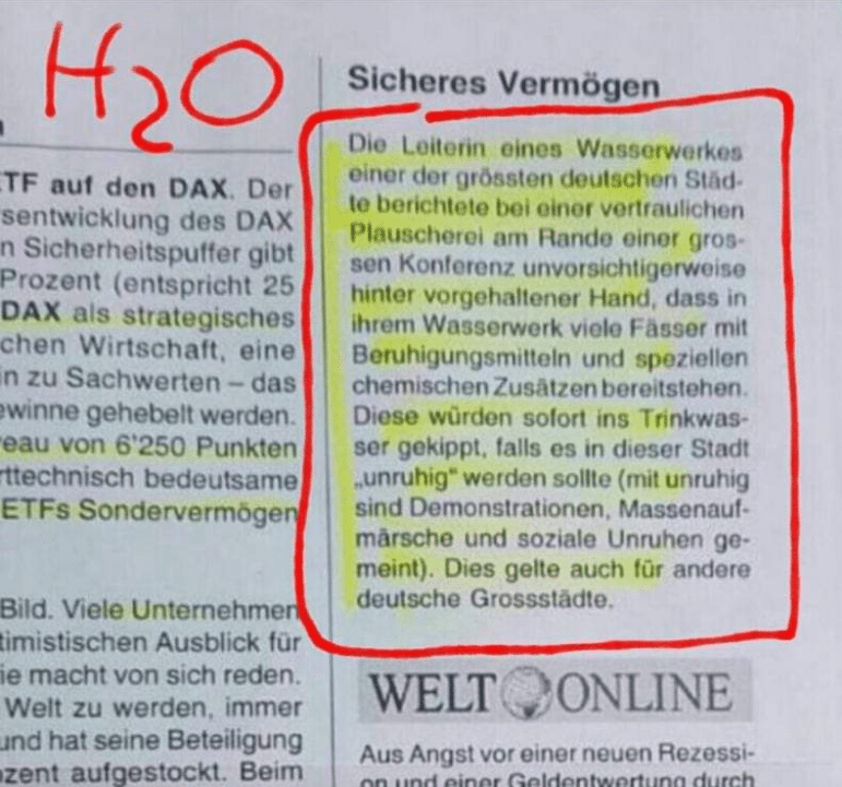 Beruhigungsmittel im Wasser?