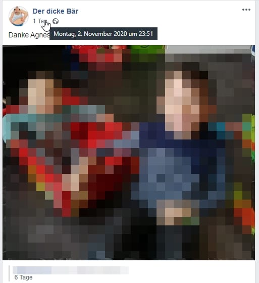 Screenshot der Facebookseite, die hier ein Bild teilt, welches vom Ersteller bereits auf „Öffentlich“ gestellt wurde!